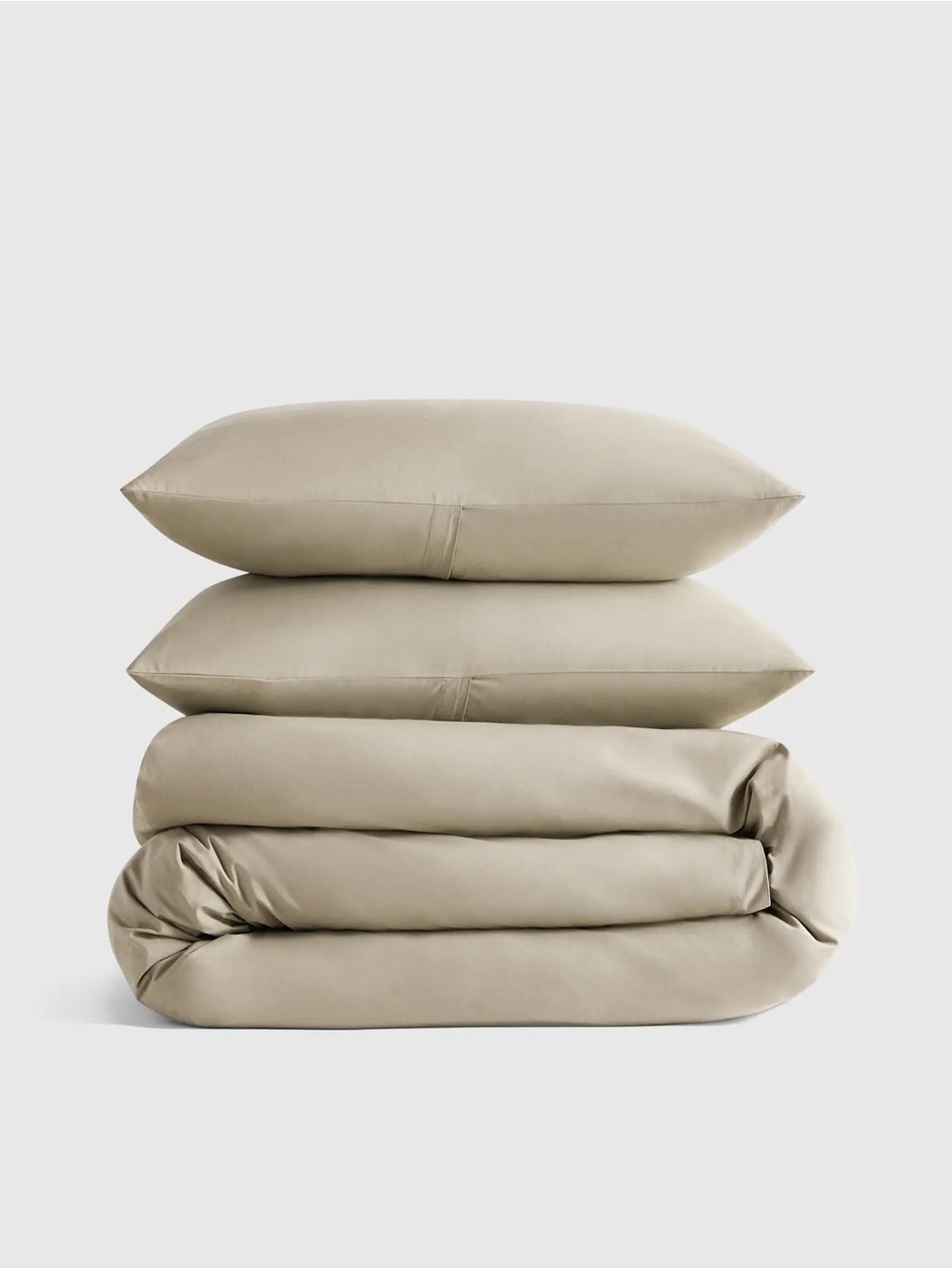Quince Organic Crisp Percale Duvet Cover Set Full Queen Toffee NWOT 3pc